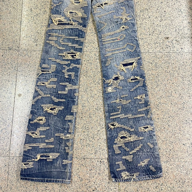 Navy Heavy Repair Denim